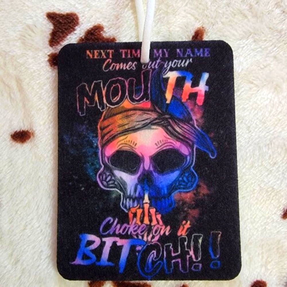 Choke On It Skull Unscented Car Air Freshener Freshie